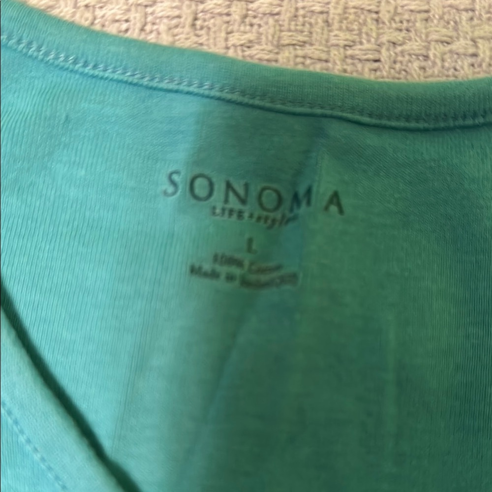 Sonoma Women's Short Sleeve Tees - Teal and Mustard - Picture 5 of 5